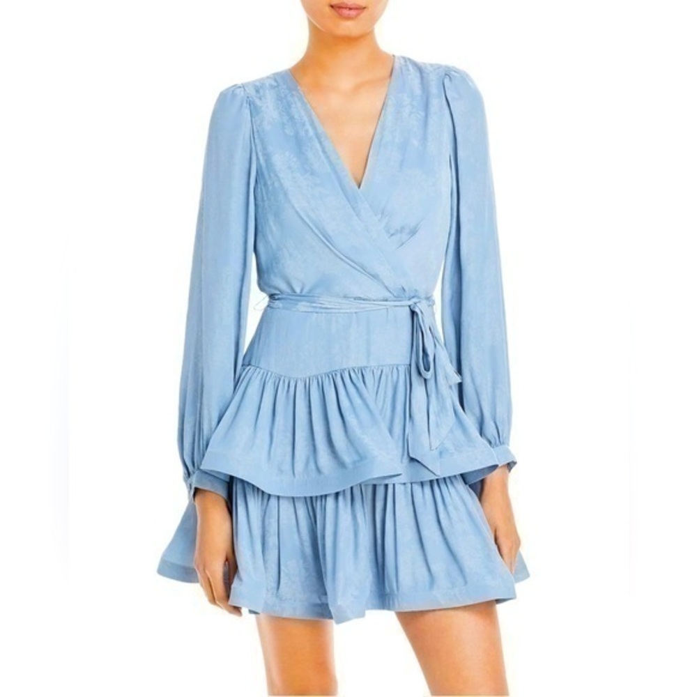 NWT BCBG MAXAZRIA Shadow Belt Long Sleeve Mini Evening Dress 12 Bloomingdale’s